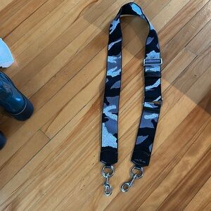 Purse strap, camouflage, black silver gray. Adjustable.